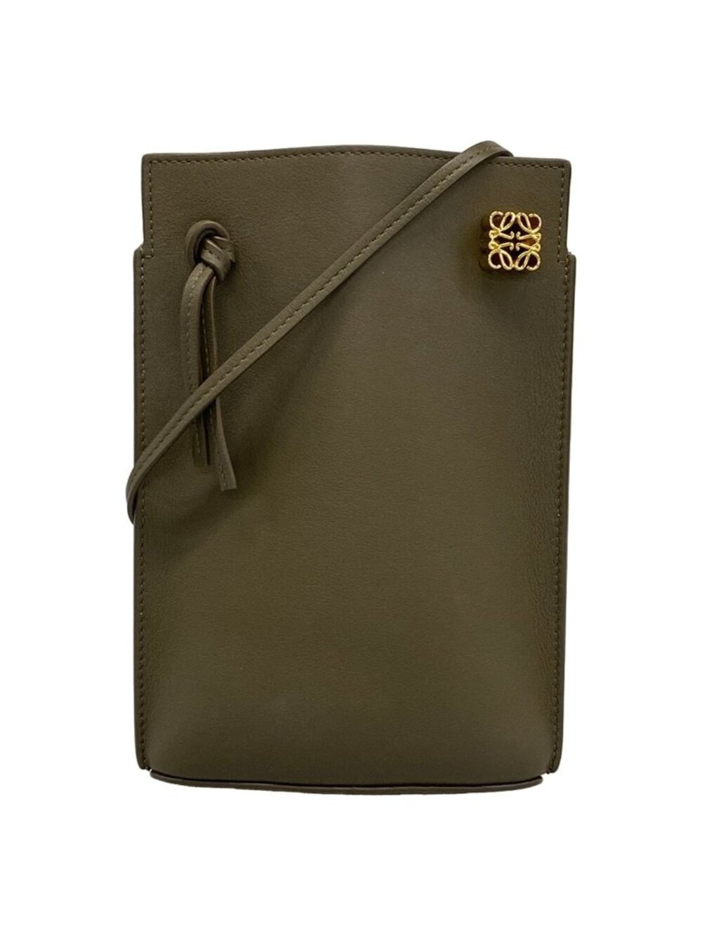 Loewe Shoulder Bag Dice Pocket Dark Brown Crossbody Smartphone Pochette